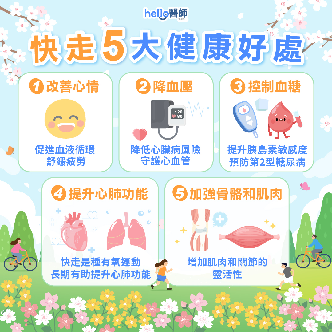 快走5大健康好處
