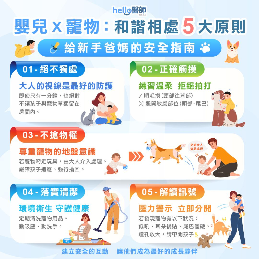 嬰兒和寵物相處5大原則