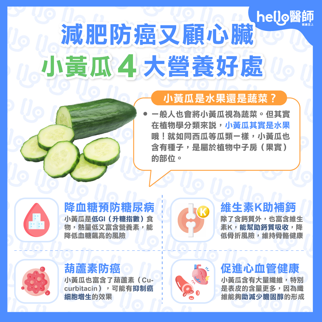 小黃瓜8大營養好處！熱量超低！減肥防癌又顧心臟