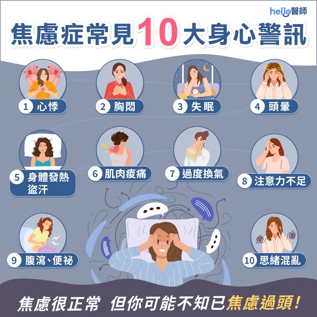 焦慮失眠怎麼辦？過半失眠者受焦慮所擾，10大焦慮症狀你中了幾個？