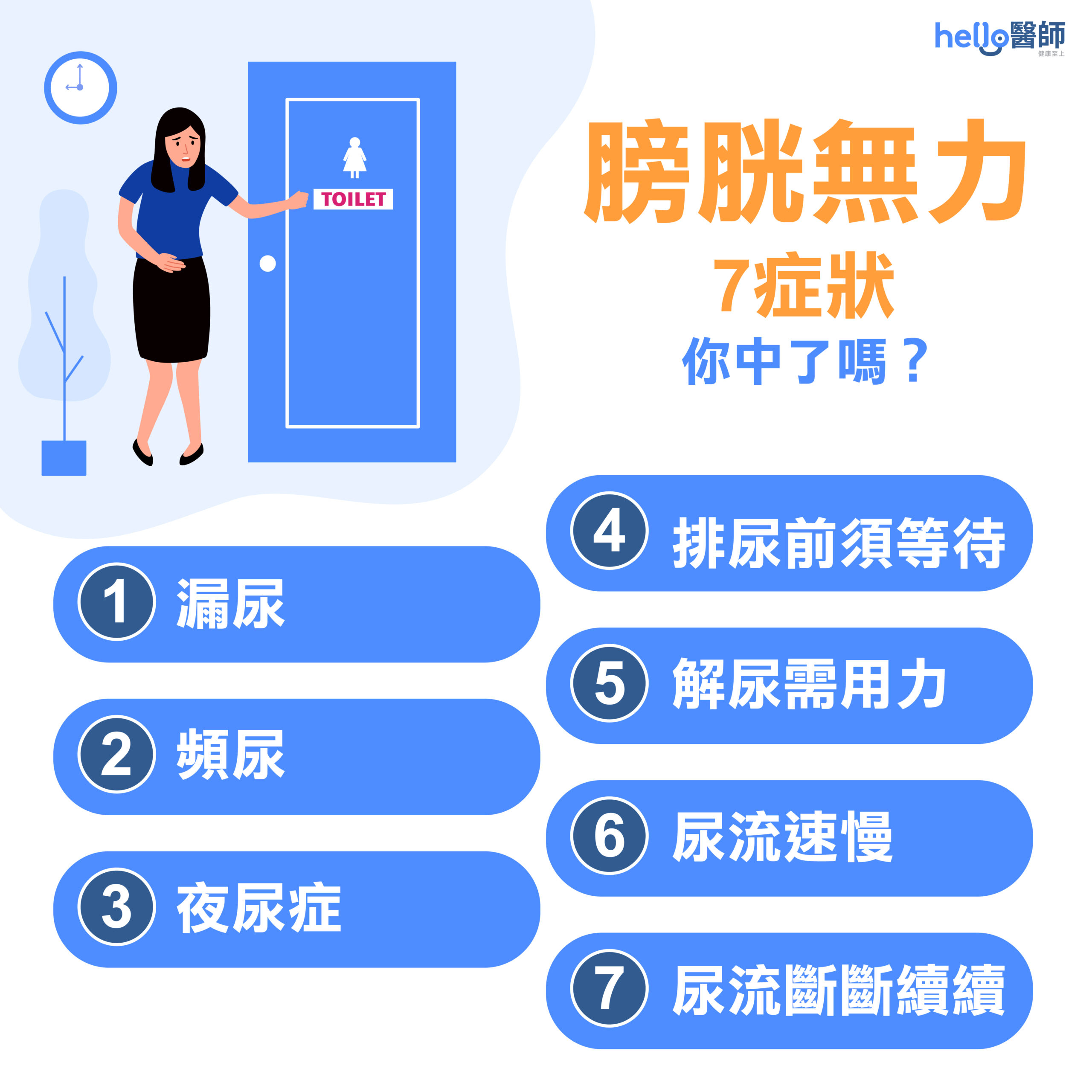 膀胱無力 膀胱過動症 常憋尿要小心 膀胱無力7症狀你中了嗎 Hello 醫師