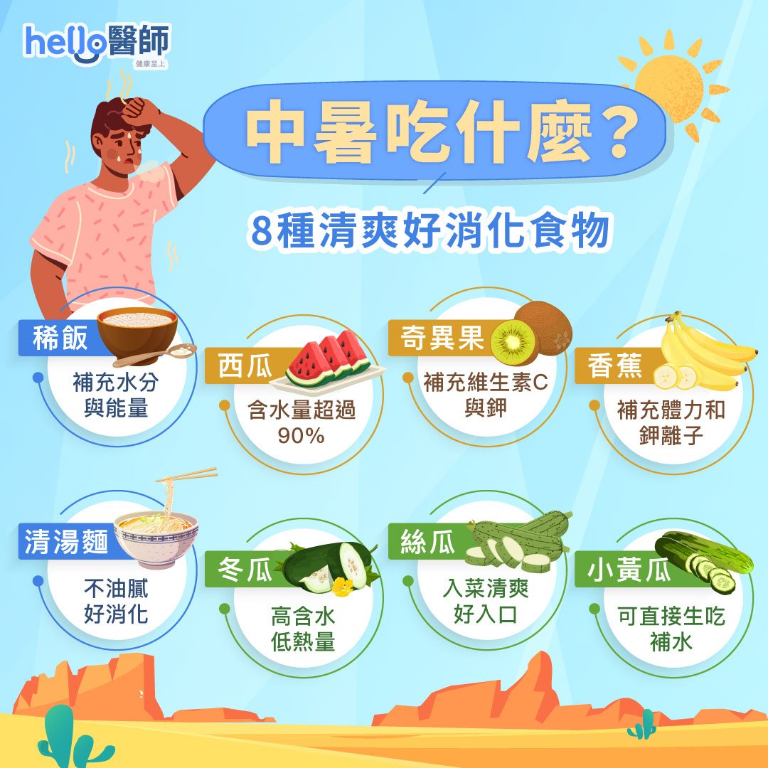 中暑吃什麼？8種清爽好消化食物